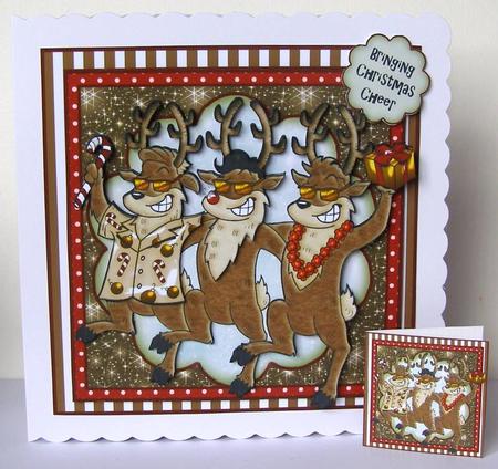 The Three Amigo's Christmas Card Front Kit by Margaret McCartney