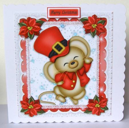 Adorable Santa Mouse 8x8 by Margaret McCartney