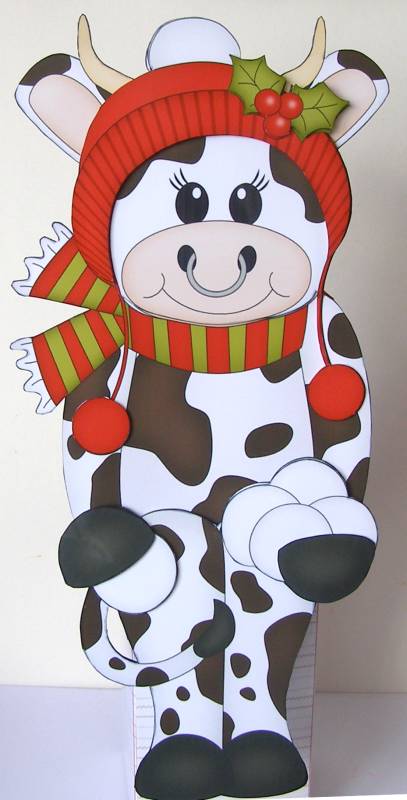 3D on the Shelf Card Kit - Christmas Billy Bull by Margaret McCartney