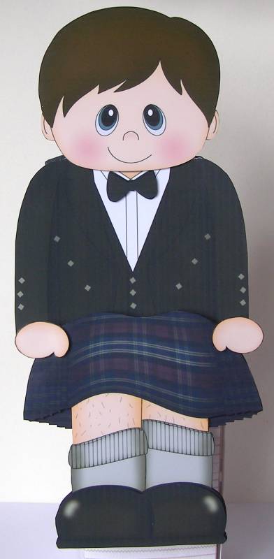3D on the Shelf Card Kit - Little Scotsman Blair in Kilt by Margaret McCartney