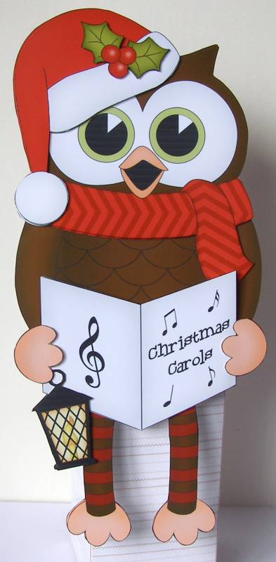3D on the Shelf Card Kit - Christmas Carol Singing Hoot Owl by Margaret McCartney
