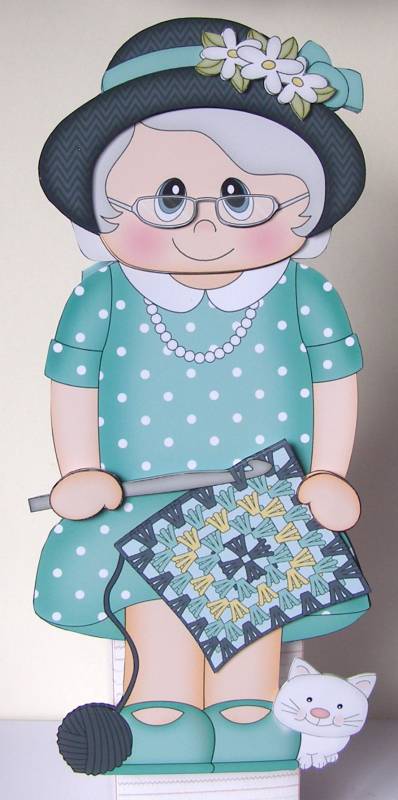 3D on the Shelf Card Kit - Gossip Galz - Crochet Cristy by Margaret McCartney