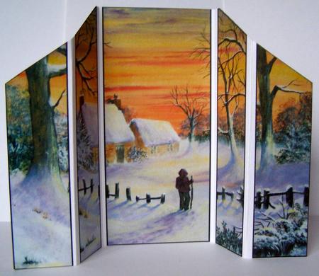 A Walk in the Snow Theatre Fold Card by Margaret McCartney
