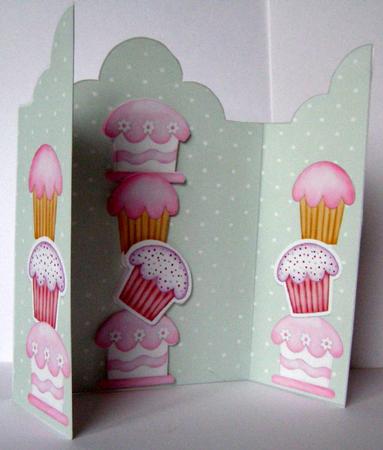 Cup Cake Gate Fold with 3D by Margaret McCartney