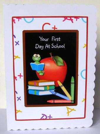 First Day at School - Decoupage by Margaret McCartney