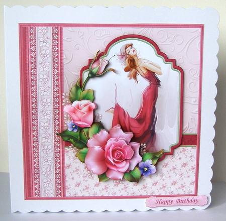 Lady Rose Female Birthday Mother's Day 8" Decoupage Mini Kit by Margaret McCartney