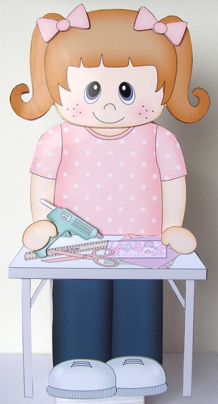 3D on the Shelf Card Kit - Little Crafter Ella by Margaret McCartney