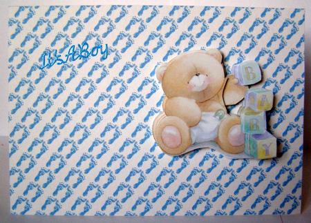Blue Footprints Baby Backing by Margaret McCartney