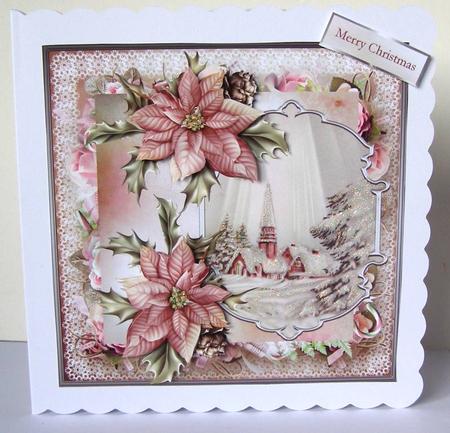 Silent Night 7x7 Card with Decoupage by Margaret McCartney