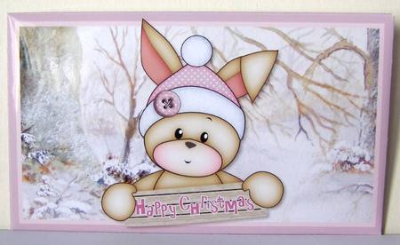 Bunny's 1st Christmas Pink Money Wallet by Margaret McCartney