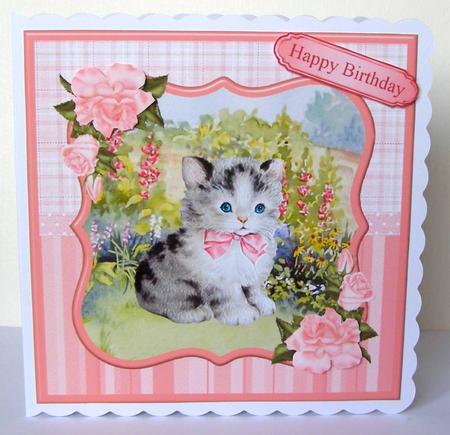 Sweet Kitten Card Topper & Decoupage by Margaret McCartney