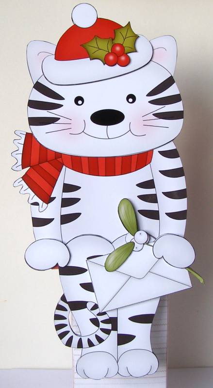 3D on the Shelf Card Kit - Little Christmas Cat Muffin by Margaret McCartney