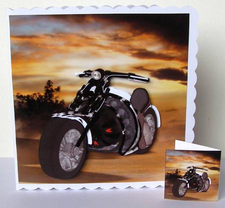 Happy Barn Finds - 3D Steampunk Bike Decoupage Insert & Tag by Margaret McCartney