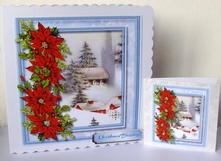 Beautiful Church in the Hills with Poinsettias  by Margaret McCartney