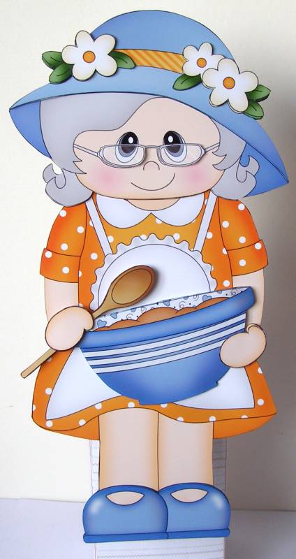 3D on the Shelf Card Kit - Gossip Galz - Baking Brenda by Margaret McCartney