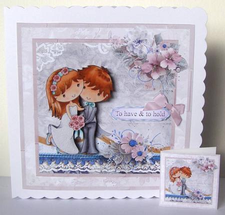 Wedding Couple 8x8 Card Mini Kit & Decoupage by Margaret McCartney