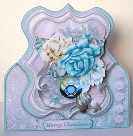 Christmas Roses - Stand-up Bracket Card Mini Kit by Margaret McCartney
