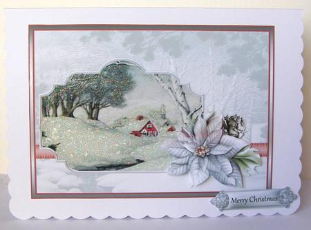 Stream in Winter Card with Decoupage by Margaret McCartney