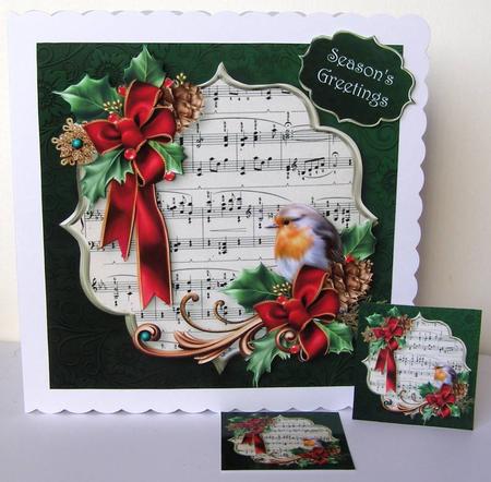Christmas Robin & Holly by Margaret McCartney