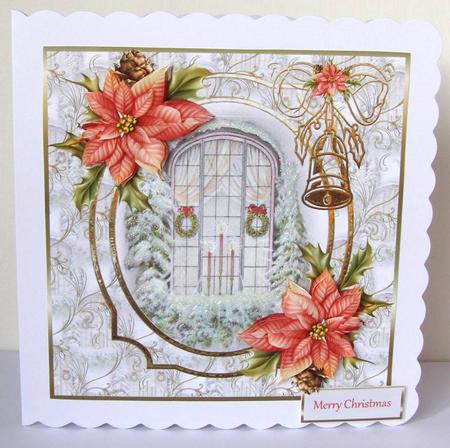 Candles in the Window 7x7 Card with Decoupage by Margaret McCartney