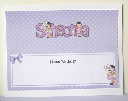 Large Dl Birthday Sheona Girlz Insert by Margaret McCartney