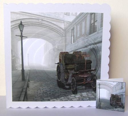 Old London - Steampunk Vintage Steam Car Pyrimage Insert+tag by Margaret McCartney
