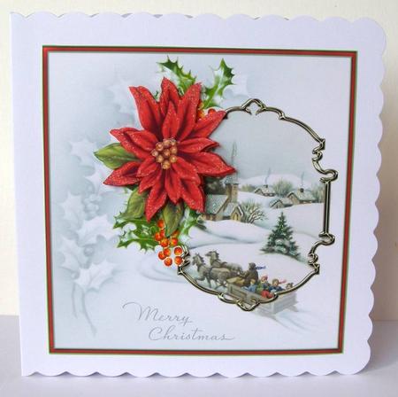 Travel at Christmas 7x7 Card with Decoupage by Margaret McCartney