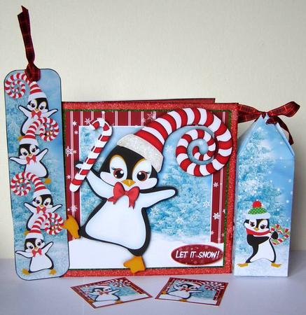 Glitter Penguin Mini Card Kit by Margaret McCartney