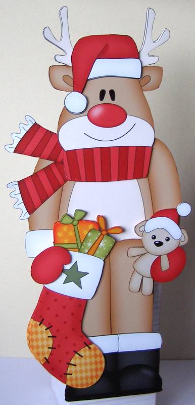 3D on the Shelf Card Kit - Christmas Rudolph's Stocking by Margaret McCartney
