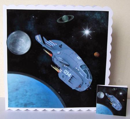 The Final Frontier - Space Explorers 3D Decoupage Insert+tag by Margaret McCartney