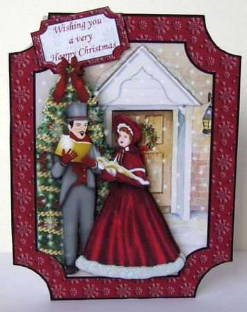 Vintage Christmas Carollers Topper and Decoupage by Margaret McCartney