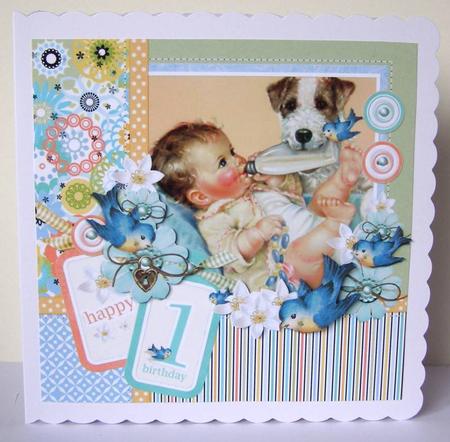 8x8 Happy First Birthday 3 by Margaret McCartney