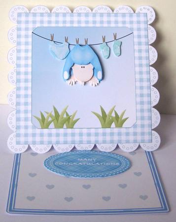 Hang Him Out to Dry New Baby Easel Card by Margaret McCartney