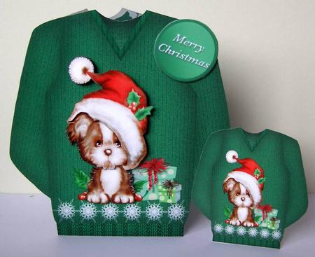 Little Puppy - Christmas Jumper Card Mini Kit by Margaret McCartney
