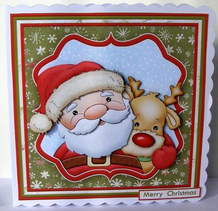 Santas Buddy Christmas 7.5 Decoupage Mini Kit by Margaret McCartney
