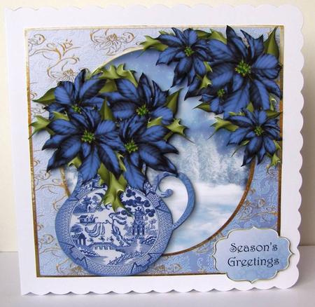 Willow Pattern Poinsettias by Margaret McCartney
