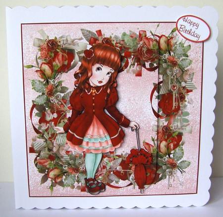 Christmas Girl Red Coat by Margaret McCartney