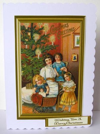 Vintage Family Christmas Decoupage Topper by Margaret McCartney