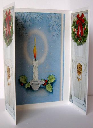 Through My Door a Merry Christmas Lighted Candle. by Margaret McCartney