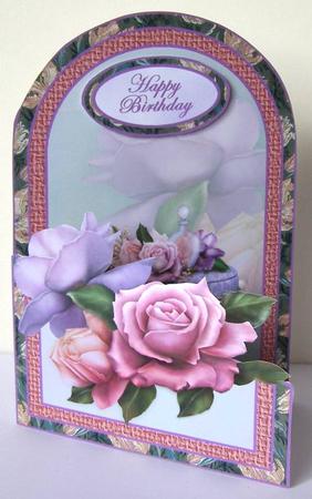 Belle Epoque Roses Cutaway Card by Margaret McCartney