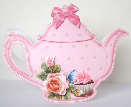Teapot Shaped Card in Pink by Margaret McCartney