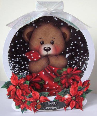 Snowglobe Christmas Teddie by Margaret McCartney