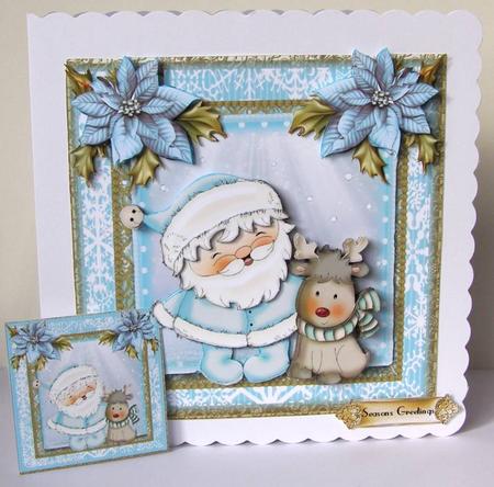 Santa's Reindeer Card Front Kit by Margaret McCartney