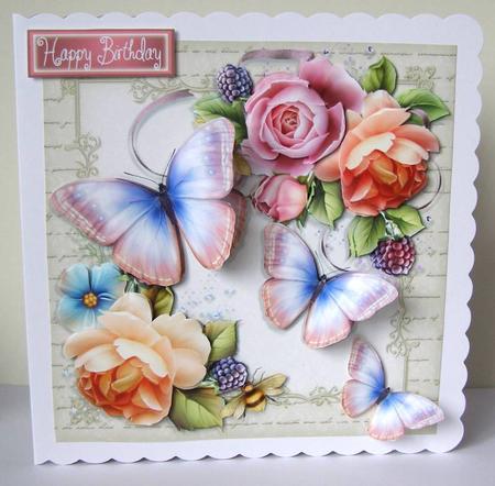 Beautiful Pastel Flowers with Butterflies 8x8 Mini Kit by Margaret McCartney