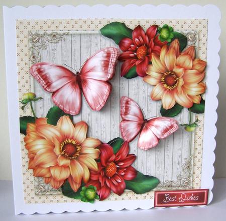 Beautiful Orange Flowers with Butterflies 8x8 Mini Kit by Margaret McCartney