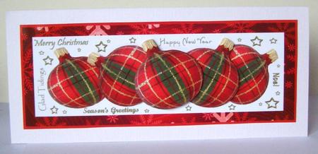 Tartan Baubles Large Dl by Margaret McCartney