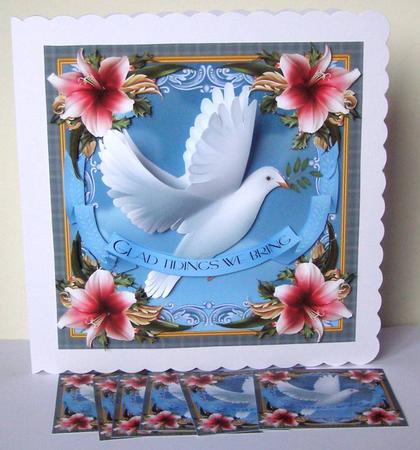 Peace and Joy Dove, Mini Christmas Card Kit by Margaret McCartney