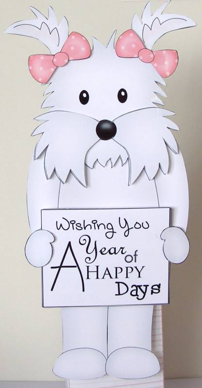 3D on the Shelf Everlasting Calendar Kit - Little Westie Dog by Margaret McCartney