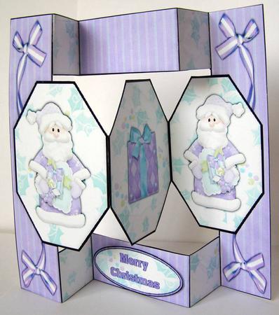Christmas Santa Octagon Pop Up Card by Margaret McCartney