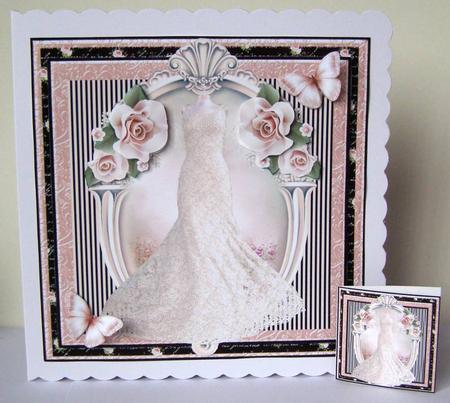 The Pink Lace Dress Card Front Kit by Margaret McCartney